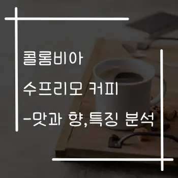 콜롬비아 수프리모 커피의 맛과 향, 특징 분석